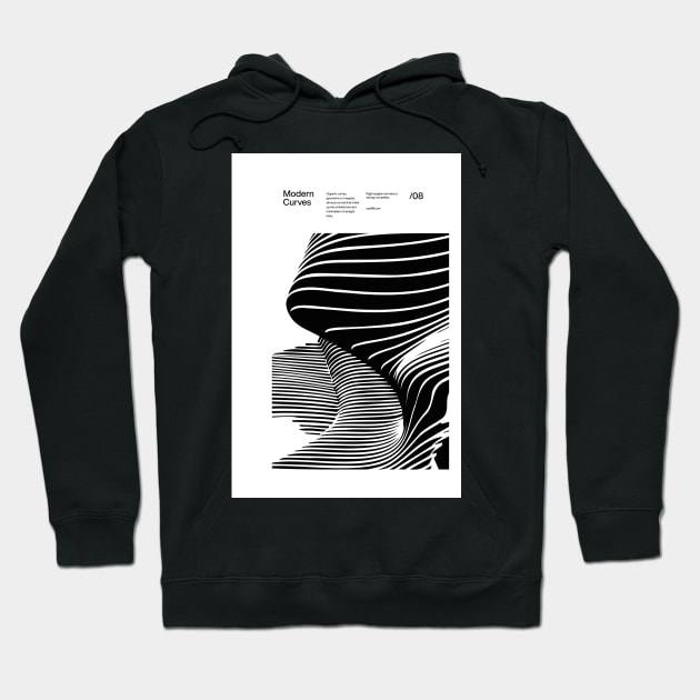 Modern Curves 08, Modern Architecture Design, minimalist Design, Modern Art, Typographic, Helvetica Hoodie by sub88